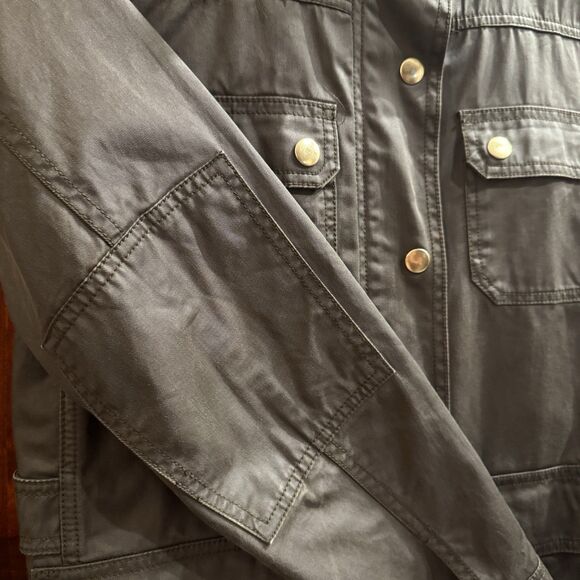 J. Crew Women’s Downtown Field Waxed Cotton Green Utility Jacket Small - Picture 5 of 16